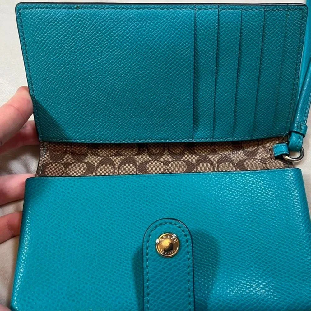 Coach teal leather